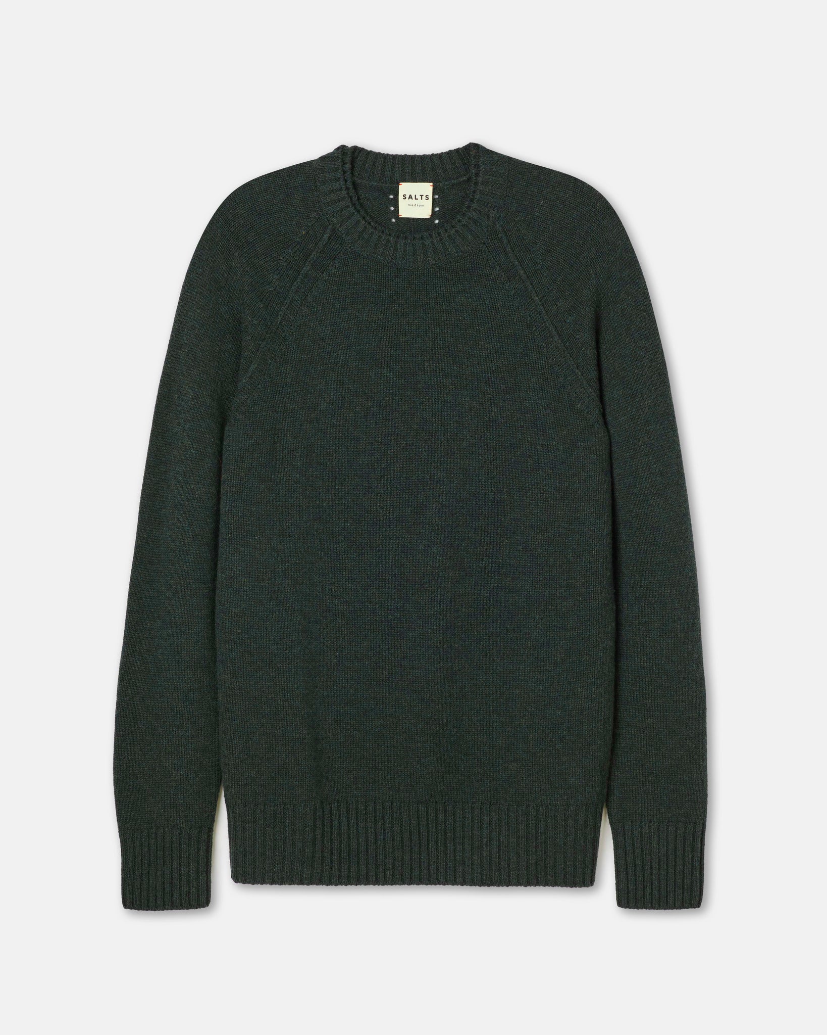 Double Neck Trim Crew Neck Sweater