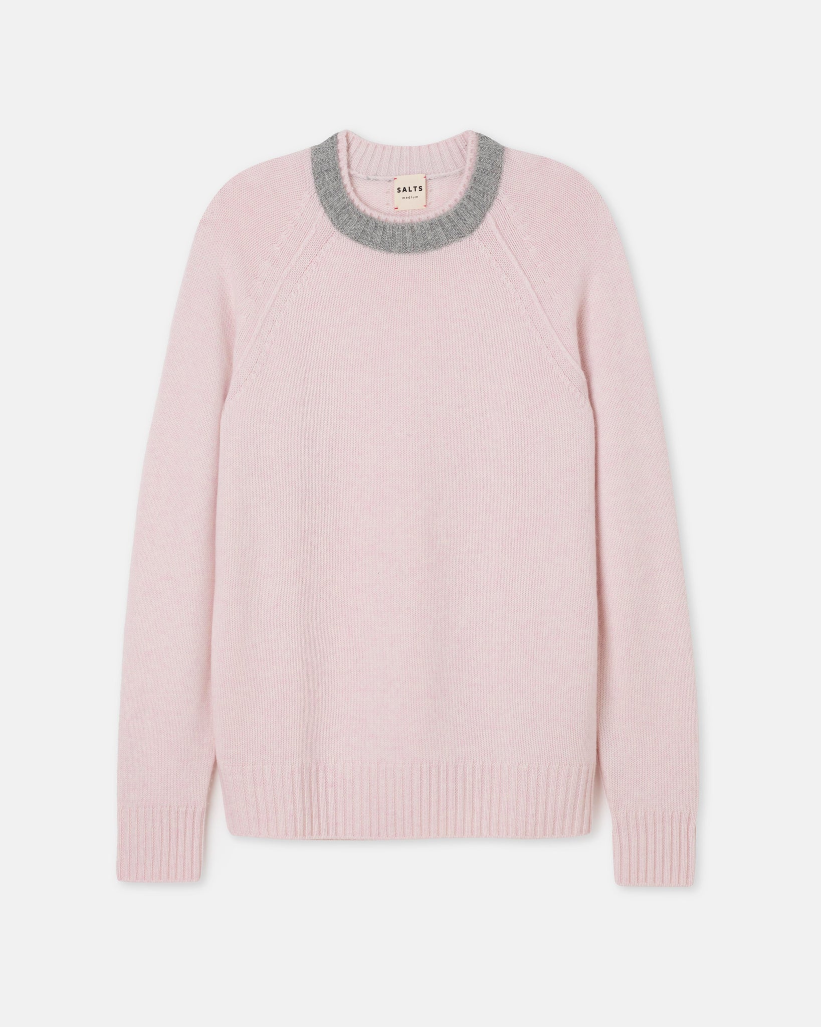 Double Neck Trim Crew Neck Sweater