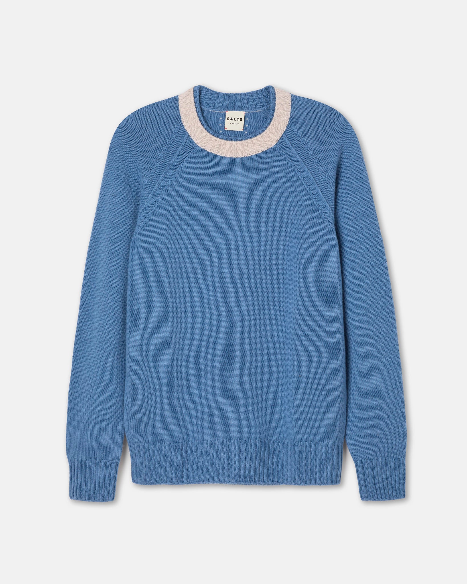 Double Neck Trim Crew Neck Sweater