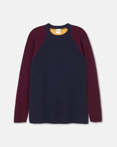 Colour Block Fishermens Rib Crew Neck Sweater