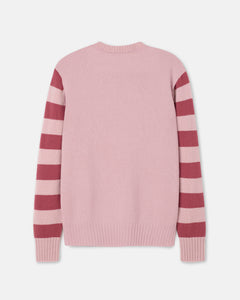 Pink colour block cashmere jumpers