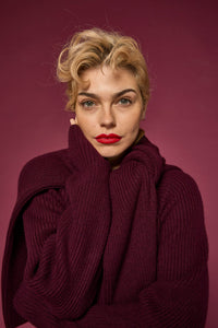 Ladies ribbed cashmere jumper