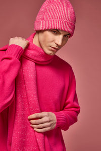 Hot Pink knitted beanie