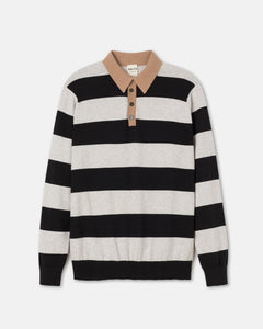 Long Sleeved Rugby Stripe Polo Shirt