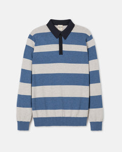 Bold stripe knitted polo shirts
