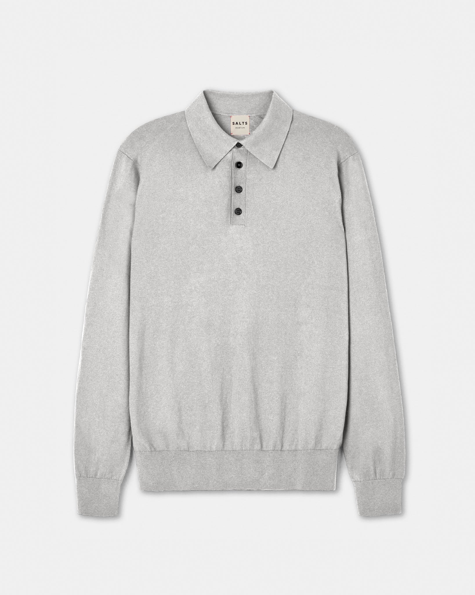 Grey marl cotton and cashmere blend polo shirts