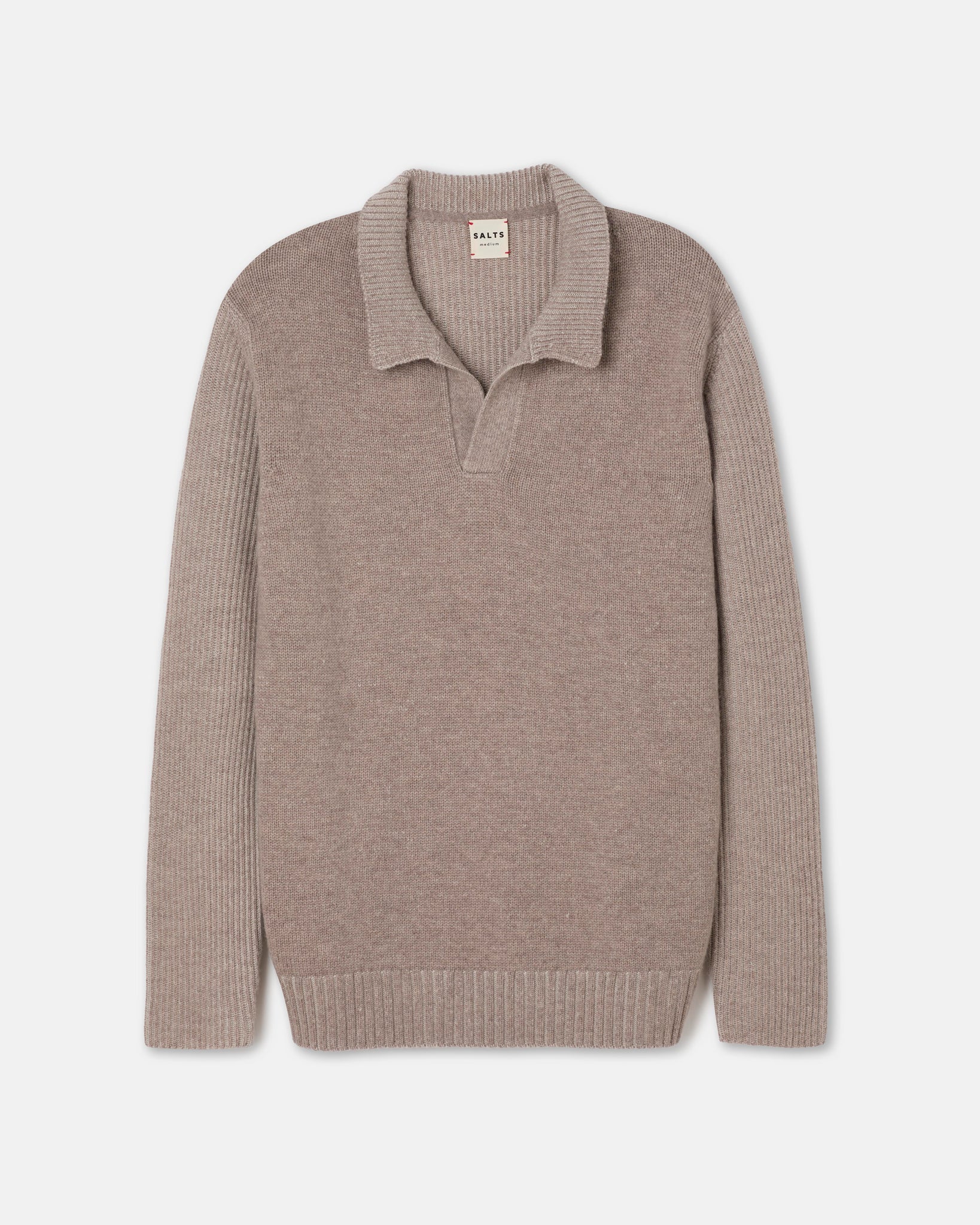 Wool and cashmere knitted polo sweater