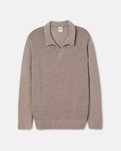 Wool and cashmere knitted polo sweater