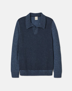 Polo Sweater with Fishermens Rib Detailing
