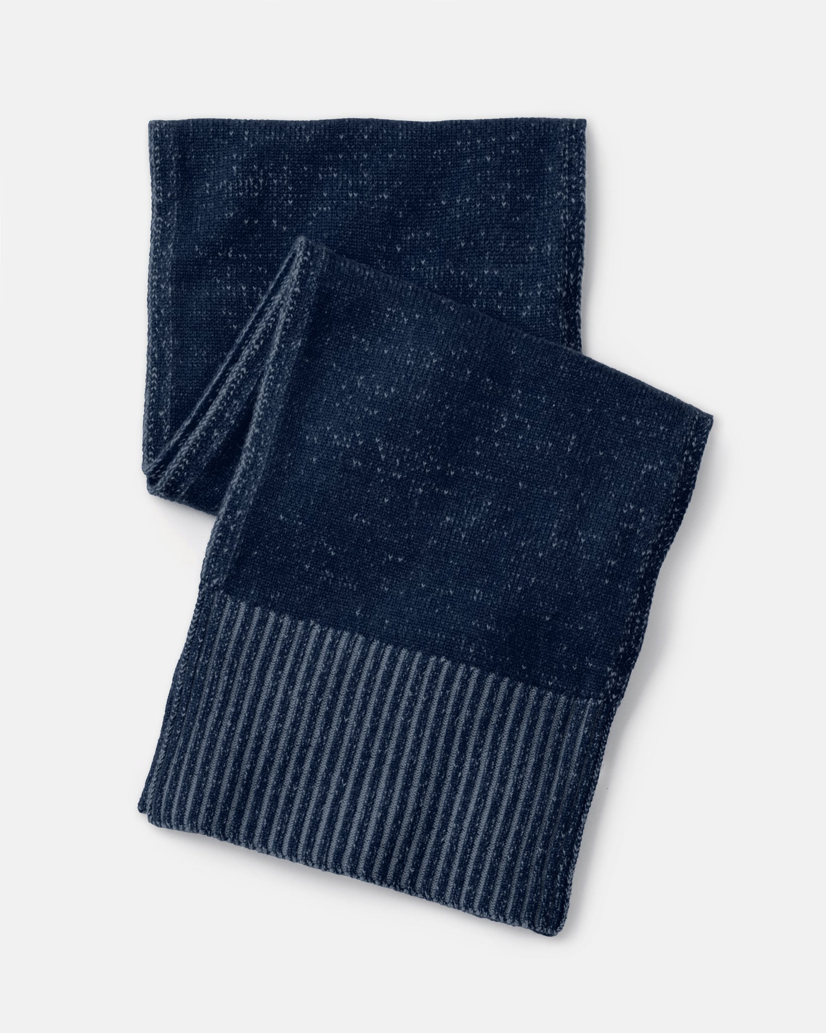 Knitted Scarf with Rib Trim