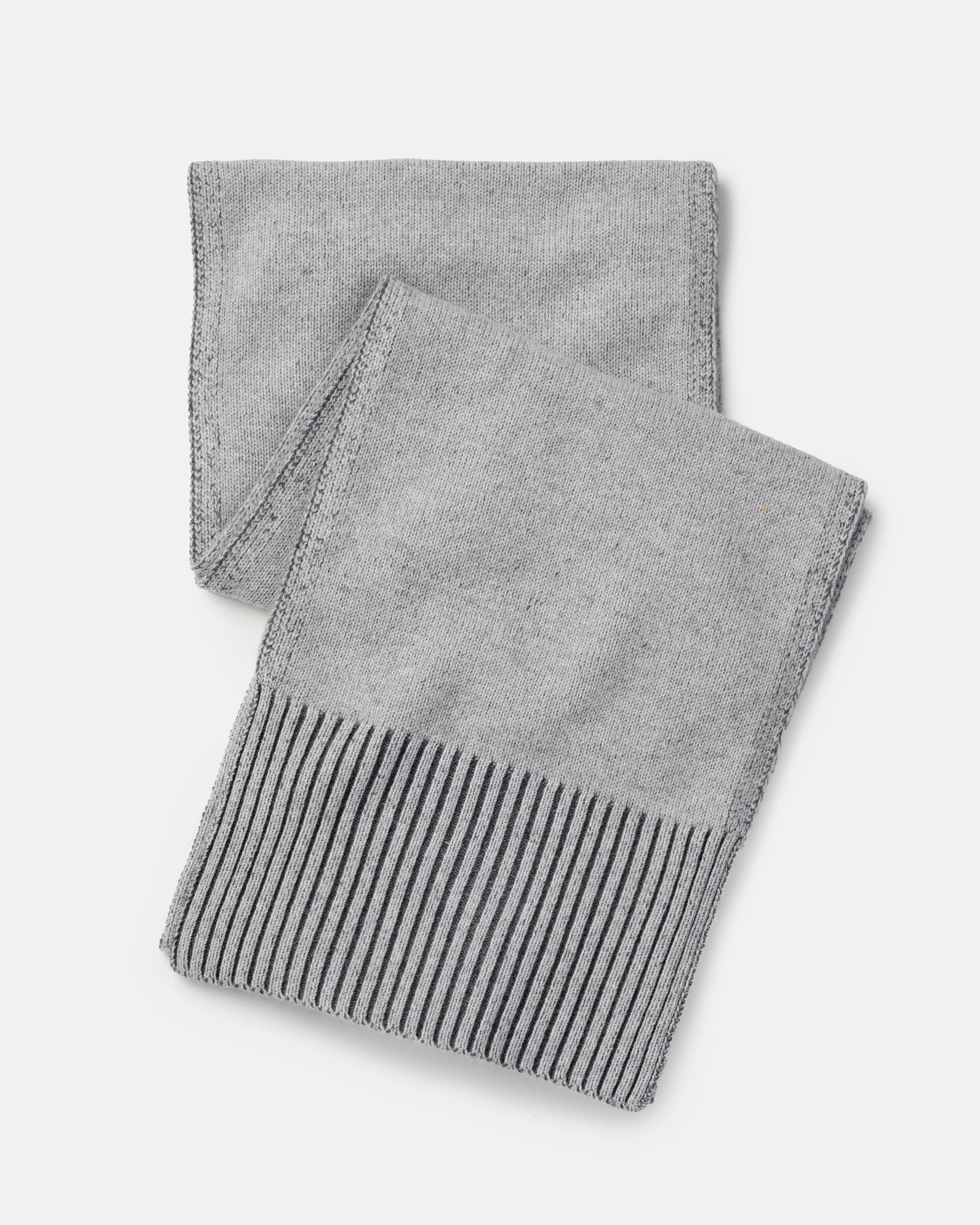 Knitted Scarf with Rib Trim