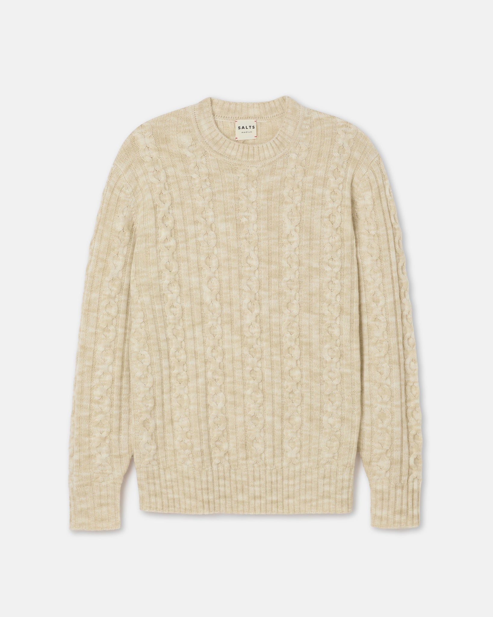 Marl effect cable cashmere jumper