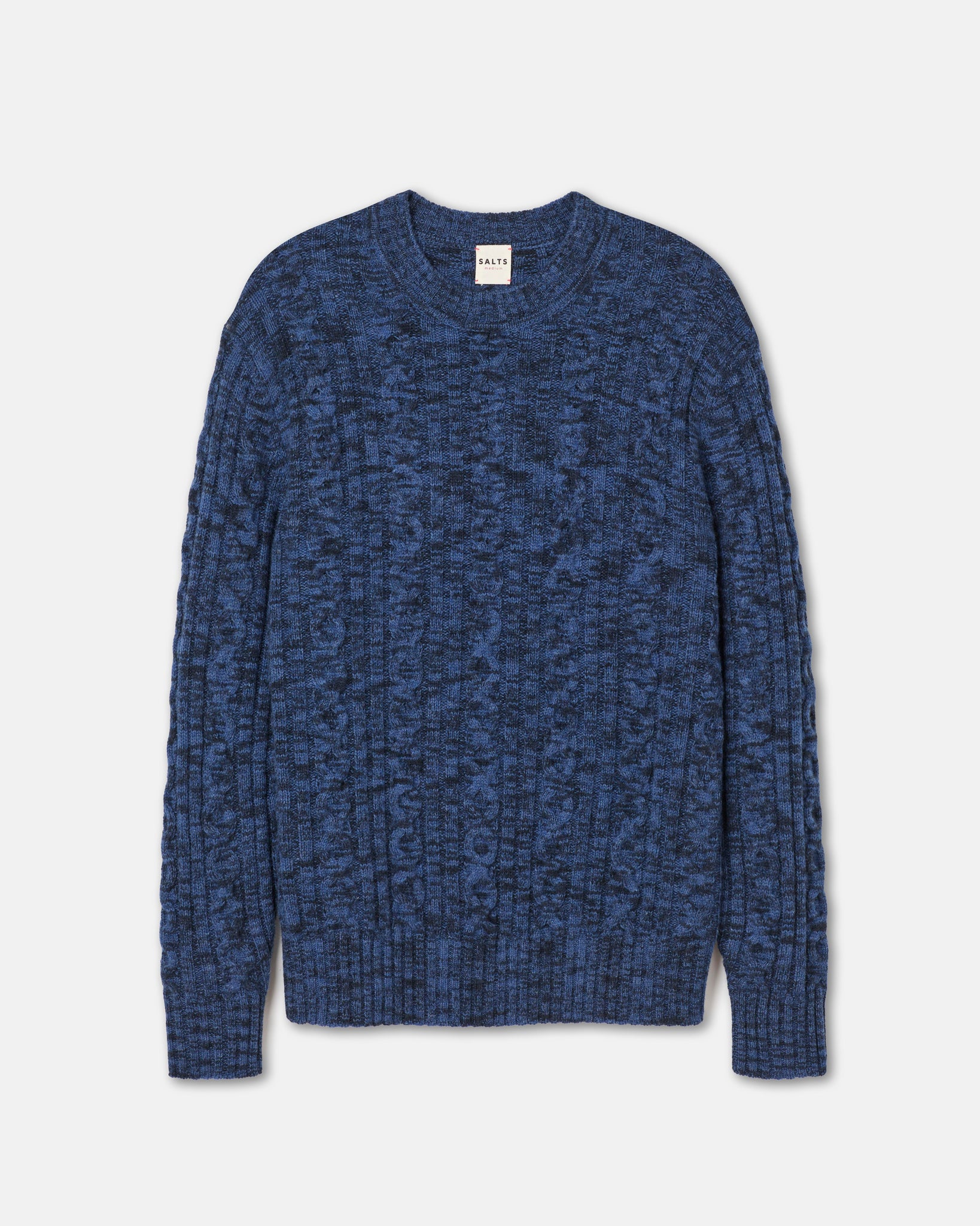 Space Dyed Cable Crew Neck Sweater