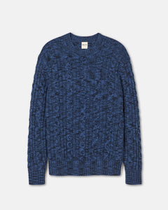 Space Dyed Cable Crew Neck Sweater